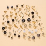 Arihant Jewellery For Women Gold Plated Gold-Black Toned Studs Combo of 30 Fashionable Pairs