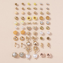 Arihant Jewellery For Women Gold Plated Gold-Toned Studs Combo of 30 Trending Pairs