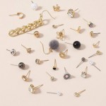 Arihant Jewellery For Women Gold Plated Gold-Black Toned Studs Combo of 30 Amazing Pairs