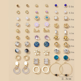 Arihant Jewellery For Women Gold Plated Multicolor Studs Combo of 30 Quirky Pairs