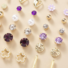 Arihant Jewellery For Women Gold Plated Multicolor Studs Combo of 30 Quirky Pairs