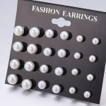 Arihant Silver Plated White Stud Earrings Set of 12