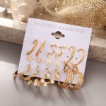 Arihant Gold Plated Gold-Toned Contemporary Hoop Earrings Set of 9