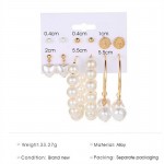 Arihant Gold Plated White Studs, Hoops and Drop Earrings Set of 6