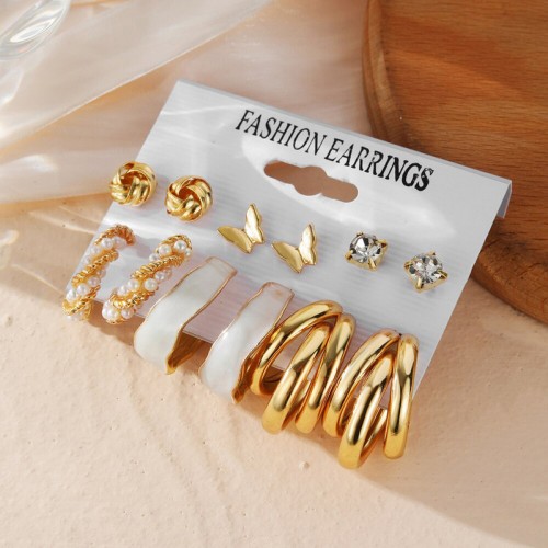 Arihant Gold Plated Gold-Toned Studs and Hoop Earr...