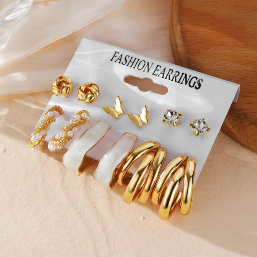 Arihant Gold Plated Gold-Toned Studs and Hoop Earr...