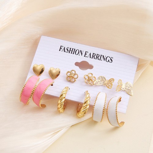 Arihant Gold Plated Pink and Gold Studs and Hoop E...
