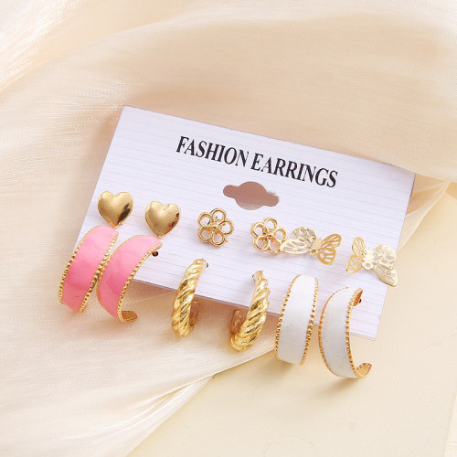 Arihant Gold Plated Pink and Gold Studs and Hoop E...