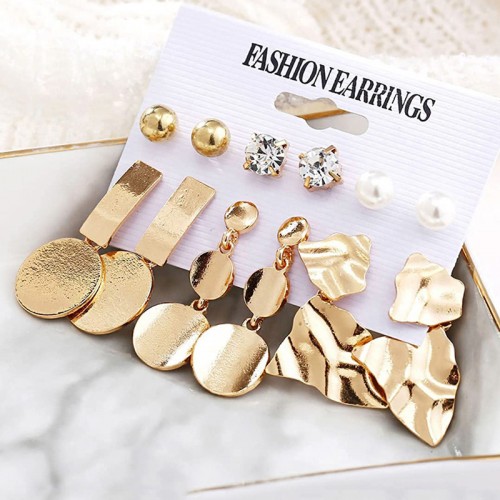 Arihant Gold Plated White Studs and Drop Earrings ...