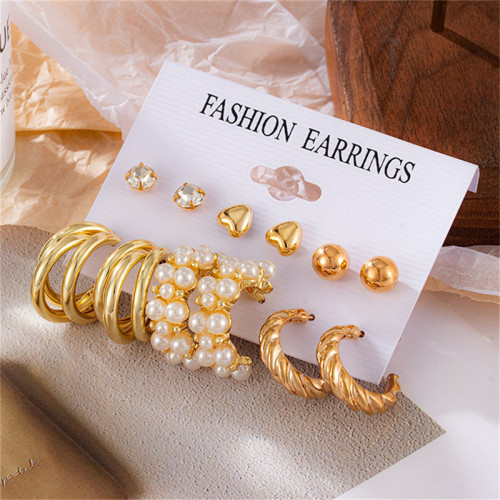 Arihant Gold Plated Contemporary Studs and Hoop Ea...