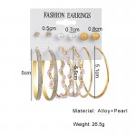 Arihant Gold Plated Contemporary Studs and Hoop Earrings Set of 6