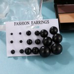 Arihant Black Silver Plated Stud Earrings Set of 9