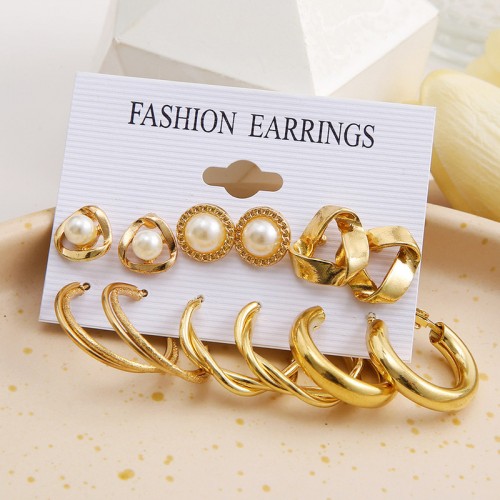 Arihant Gold Plated Contemporary Studs and Hoop Ea...