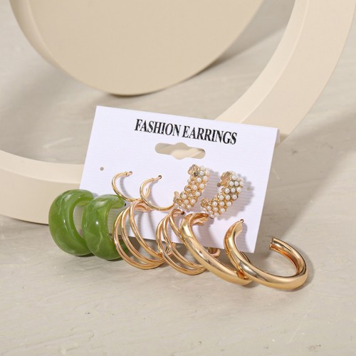 Arihant Gold Plated Set of 5 Quirky Hoop Earrings Set For Women and Girls