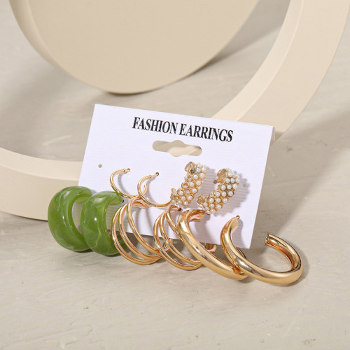 Arihant Gold Plated Set of 5 Quirky Hoop Earrings ...