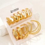 Arihant Gold Plated Contemporary Hoop Earrings Set of 6