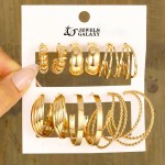 Arihant Gold Plated Contemporary Hoop Earrings Set of 6