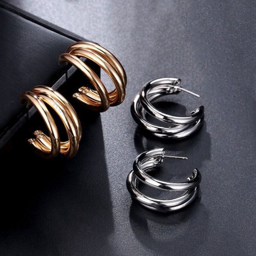 Arihant Gold & Silver Plated Contemporary Hoop Earrings Set of 2