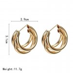 Arihant Gold & Silver Plated Contemporary Hoop Earrings Set of 2