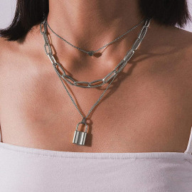Arihant Stunning Lock Design Multi Layered Necklace Jewellery For Women