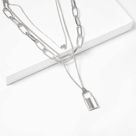 Arihant Stunning Lock Design Multi Layered Necklace Jewellery For Women