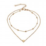 Arihant Gold Plated & Silver Plated Heart inspired Layered Necklace Combo