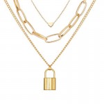 Arihant Jewellery for Women Gold Plated Lock Layered Necklaces Combos