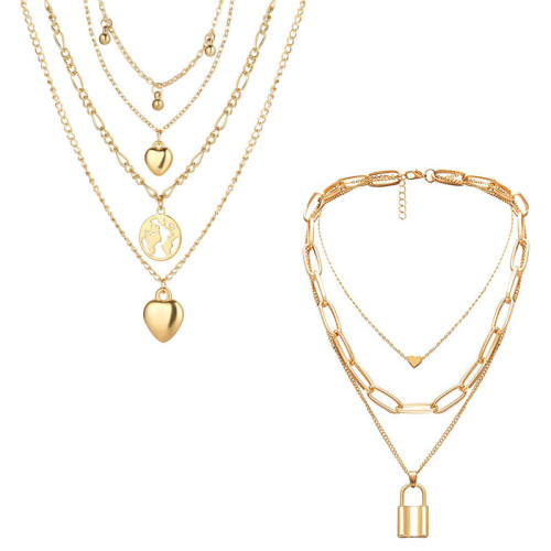 Arihant Jewellery For Women Gold-Plated Layered Necklace-Set Of 2