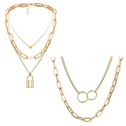 Arihant Jewellery For Women Gold-Plated Layered Necklace-Set Of 2