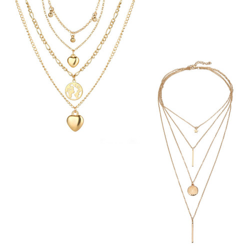 Arihant Jewellery For Women Gold-Plated Layered Necklace-Set Of 2