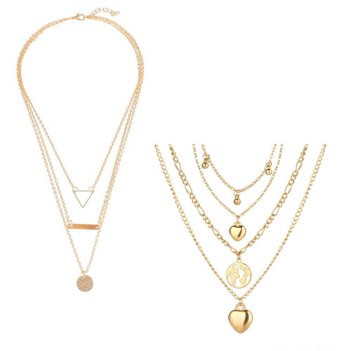 Arihant Jewellery For Women Gold and Silver-Plated Layered Necklace-Set Of 2