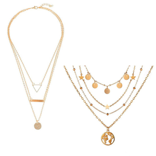 Arihant Jewellery For Women Gold-Plated Layered Necklace-Set Of 2