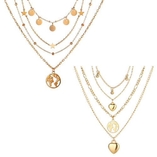 Arihant Jewellery For Women Gold-Plated Layered Necklace-Set Of 2