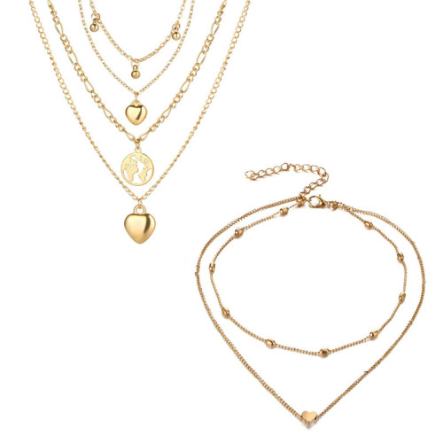 Arihant Jewellery For Women Gold-Plated Layered Necklace-Set Of 2