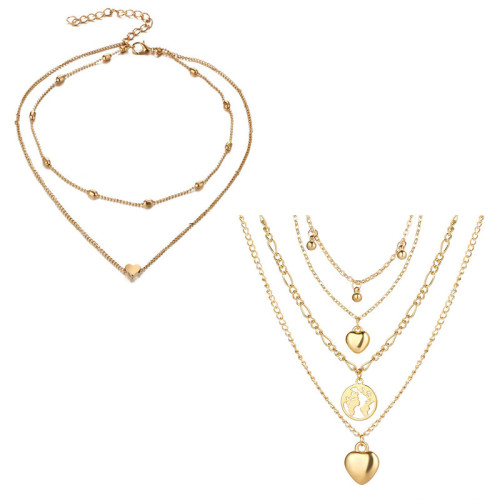 Arihant Jewellery For Women Gold-Plated Layered Necklace-Set Of 2