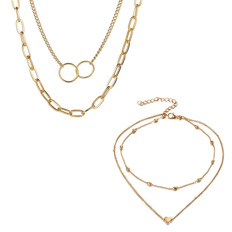 Arihant Jewellery For Women Gold-Plated Layered Necklace-Set Of 2