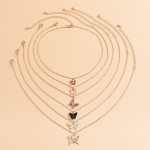Arihant Jewellery For Women Gold Plated Gold-Toned Combo Of 6 Beautiful Butterfly Necklaces