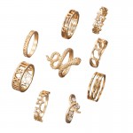 Arihant Gold Plated Snake inspired Stackable Rings Set of 9