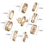 Arihant Gold Plated Snake inspired Stackable Rings Set of 9