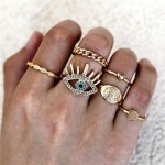 Arihant Evil Eye Gold Plated Stackable Rings Set of 6