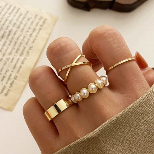 Arihant Gold Plated Stackable Rings Set of 4