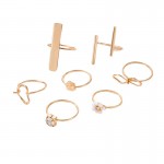 Arihant Gold Plated Contemporary Stackable Rings Set of 7