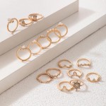 Arihant Women Set of 16 Contemporary Gold-Plated Finger Rings