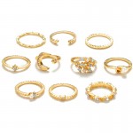 Arihant Gold Plated Contemporary Stackable Rings Set of 10