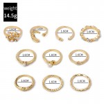 Arihant Gold Plated Contemporary Stackable Rings Set of 10