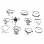 Arihant Stone Studded Silver Plated Stackable Rings Set of 11