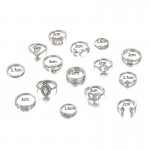 Arihant Stone Studded Silver Plated Stackable Rings Set of 15