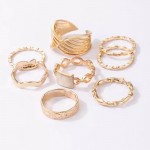 Arihant Gold Plated Contemporary Stackable Rings Set of 8