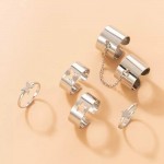 Arihant Women Set Of 6 Silver-Plated Adjustable Finger Ring