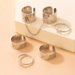 Arihant Women Set Of 6 Silver-Plated Adjustable Finger Ring